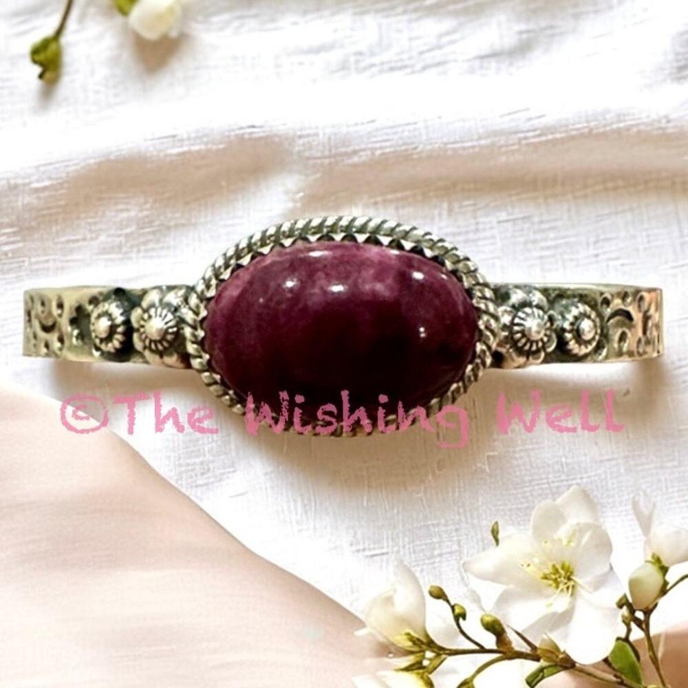 Wow! Rare Purple Spiny Oyster Cuff Sterling Silver Bracelet 6-8”